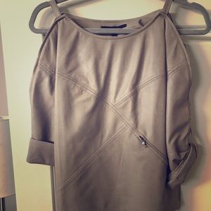 Bcbg faux leather cold shoulder top xxs